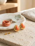 Water Droplet Stud - Orange