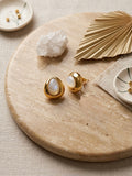 Water Droplet Stud - White
