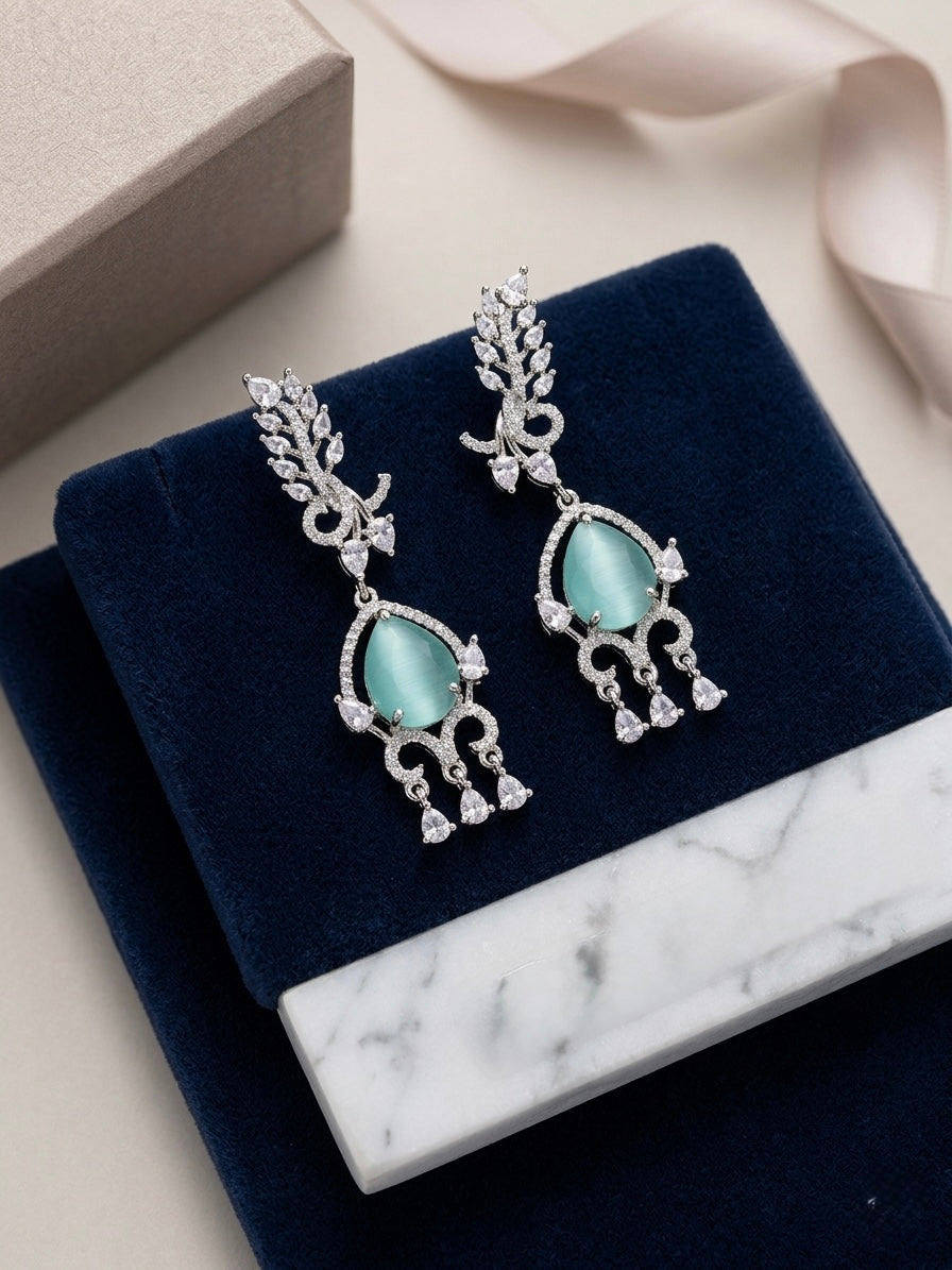 Aqua Chandelier Earring