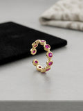 Ruby Bezel Ear Cuff