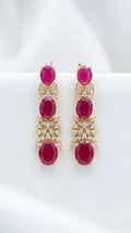 Stone and Diamond Butterfly Pattern Earring