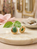 Water Droplet Stud - Green