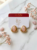 Water Droplet Stud - Pink