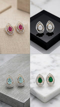 Pear Shaped Stone Studs