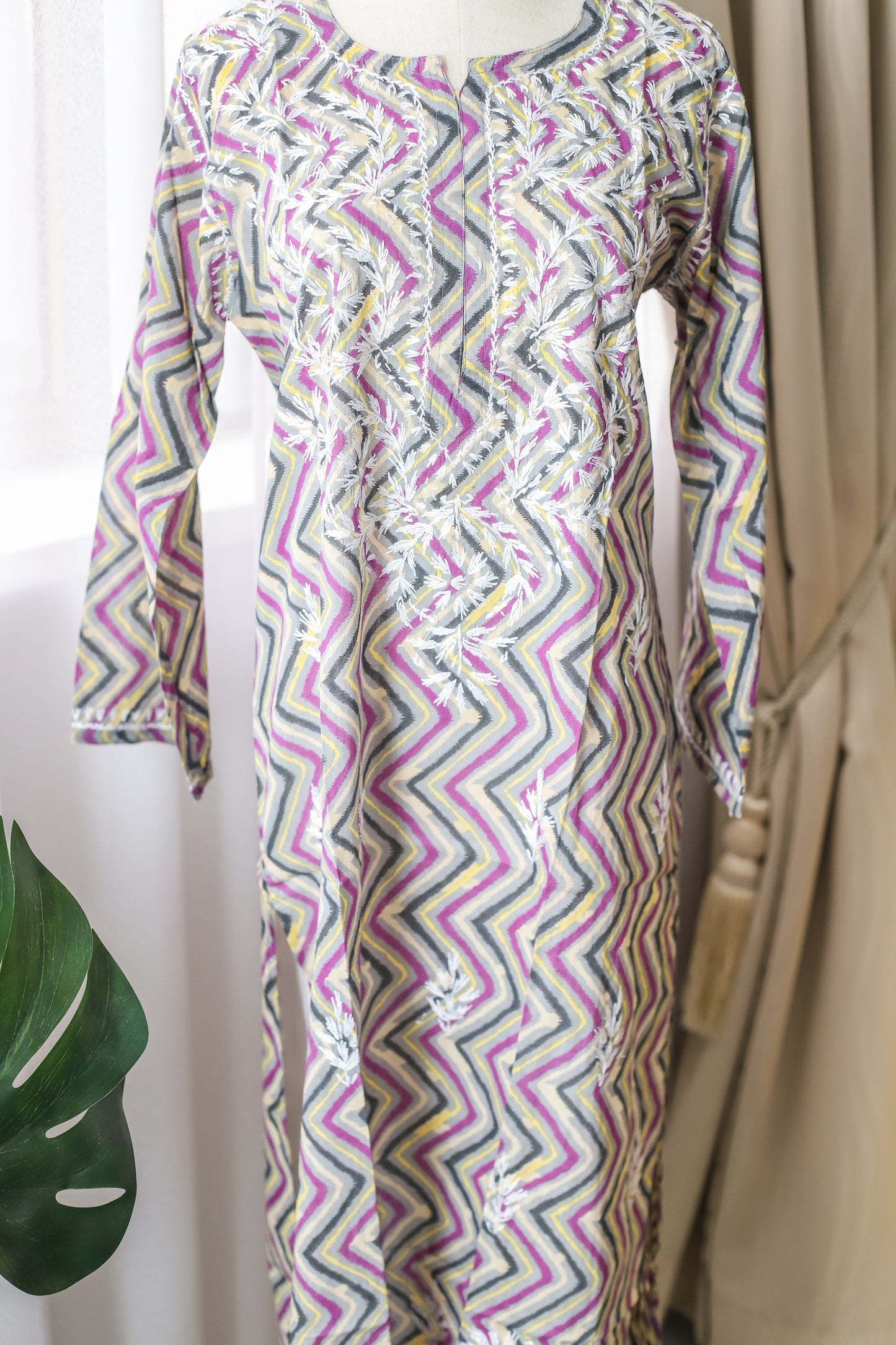 Mulmul Lehariya Print Kurta