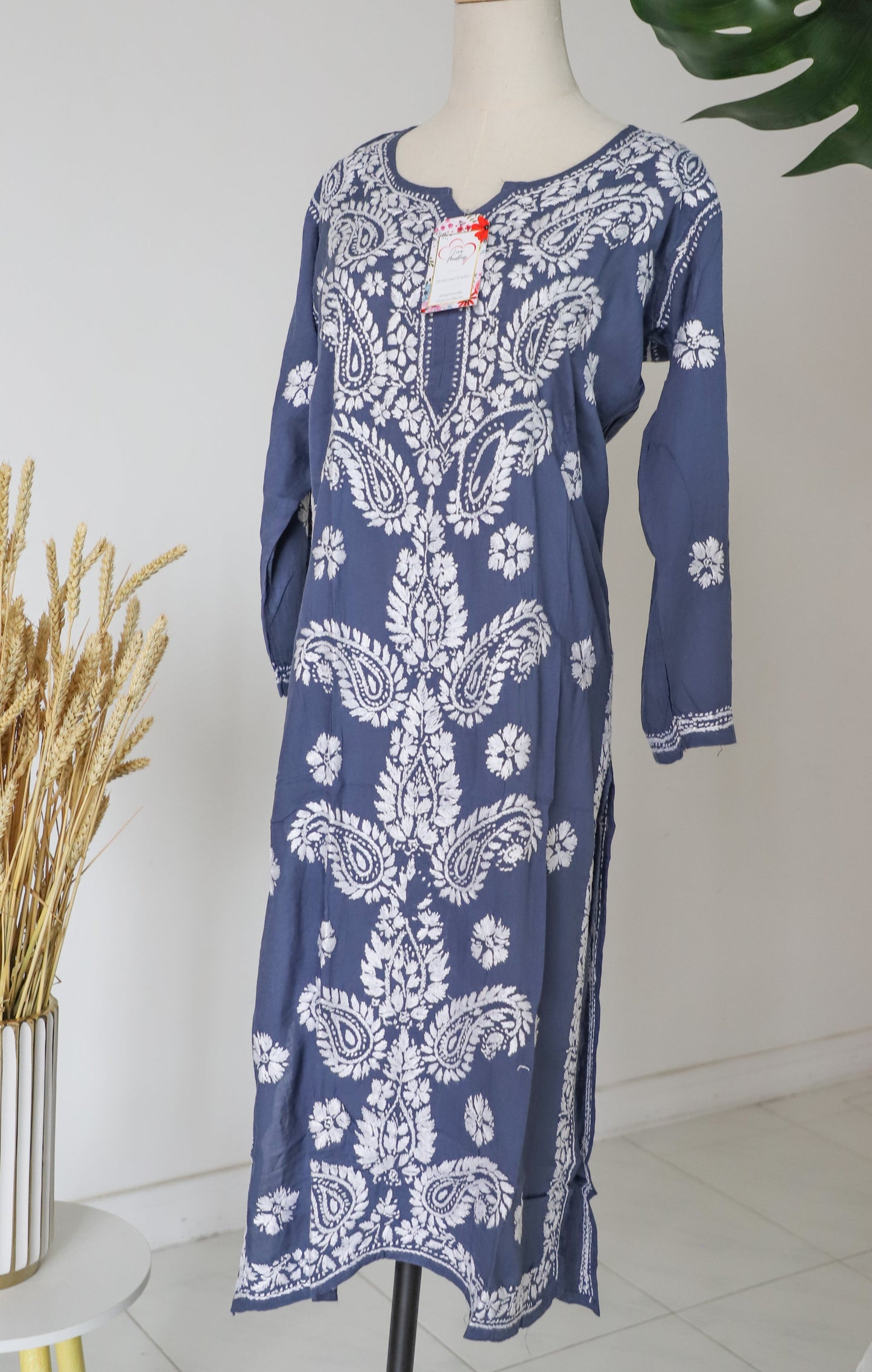 Modal Kurta with all over heavy embroidery